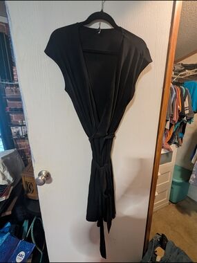 Tiana B. Black Open-Front Dress
